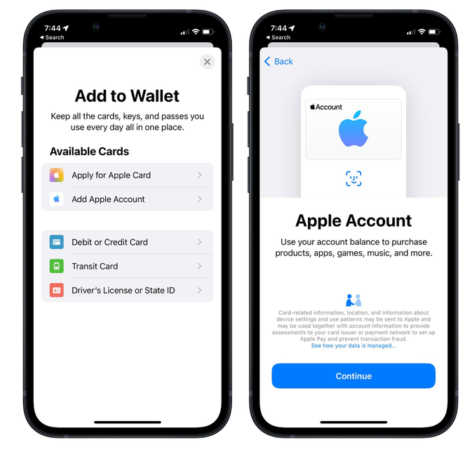 巍山苹果手机维修分享iOS 15.5钱包App如何添加 Apple 账户 